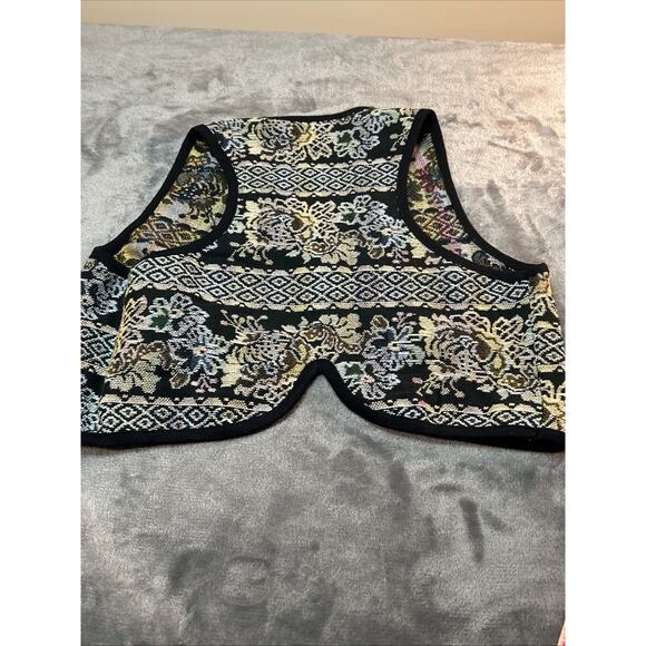 Vintage Western Tapestry Vest Women's Sz M Woven Pattern Folk Boho Earthy - Picture 8 of 8